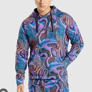 Gymshark Hoodie Men's Small Tie Dye Swirl Activewear